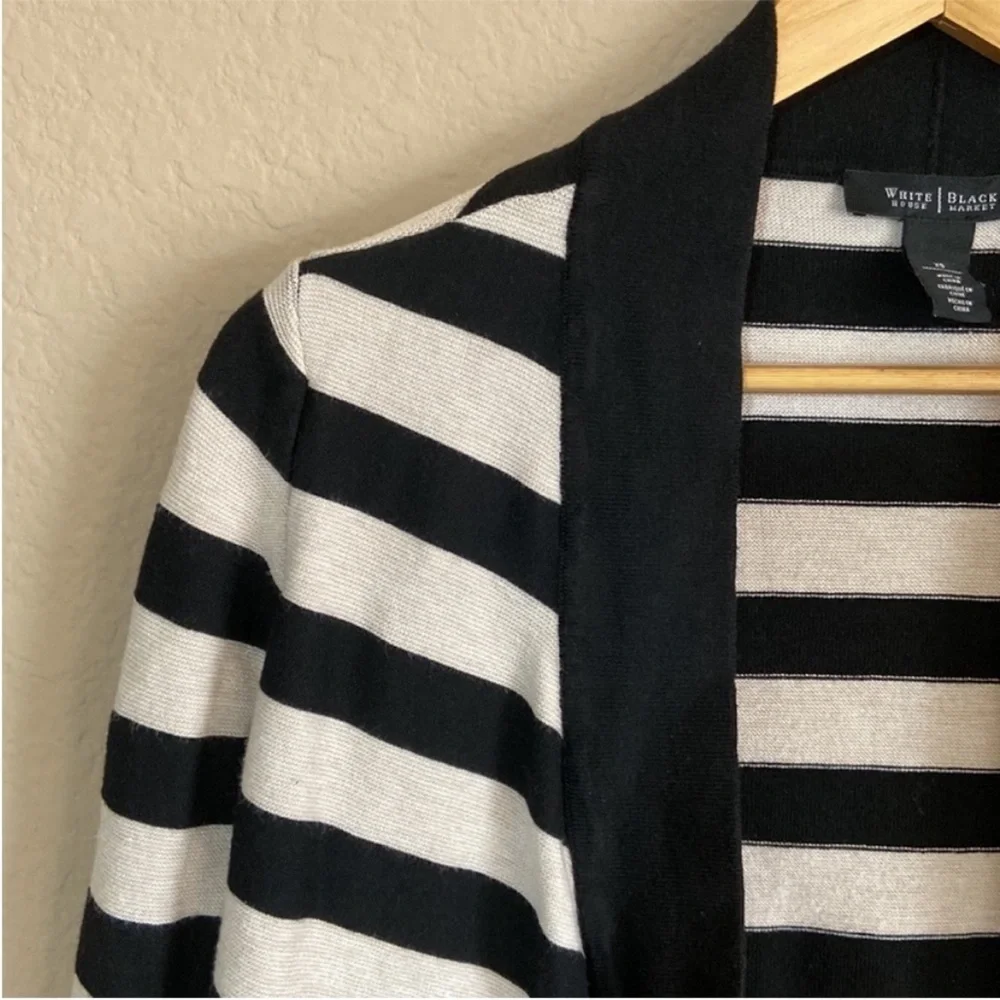 WHBM Open Front Striped Cardigan.